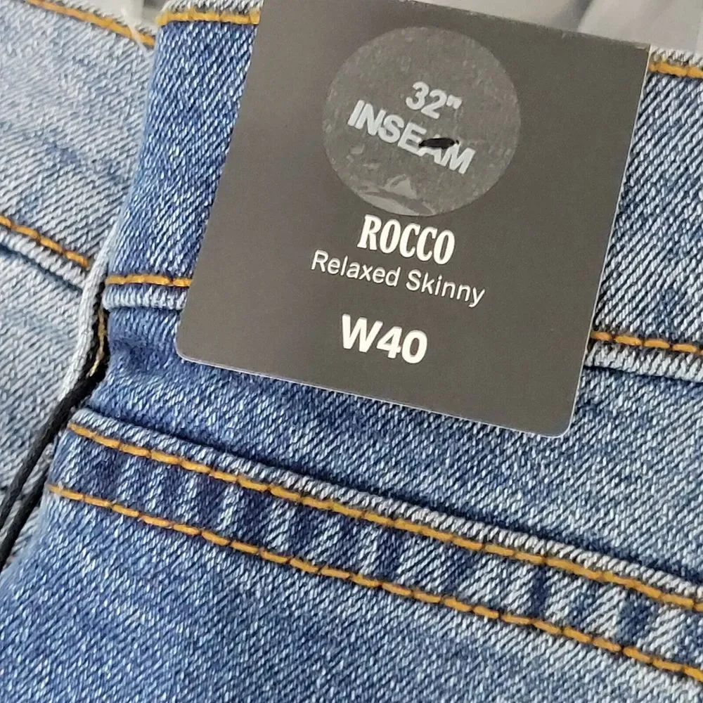 True Religion Men's Denim Jeans Rocco Relaxed‎ Skinny Size 40x33 NEW